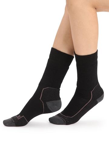 Black / Monsoon Women's Icebreaker Merino Hike+ Medium Crew Socks | USA 1432FDNM